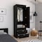 Tuhome Lisboa Armoire, Rod, Double Door, Two Drawers, Metal Handles, Black CLW4756 - alternate 1